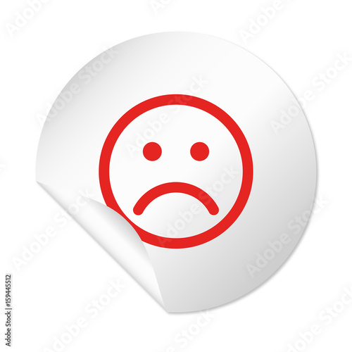 Runder Sticker - Smiley traurig rot