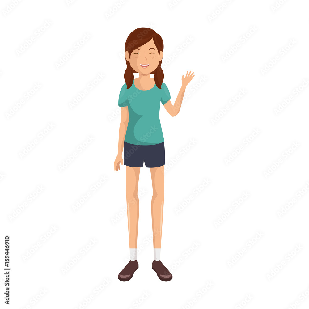 cartoon girl wearing casual clothes icon over white background colorful design vector illustration cartoon girl wearing casual clothes icon over white background colorful design vector illustration
