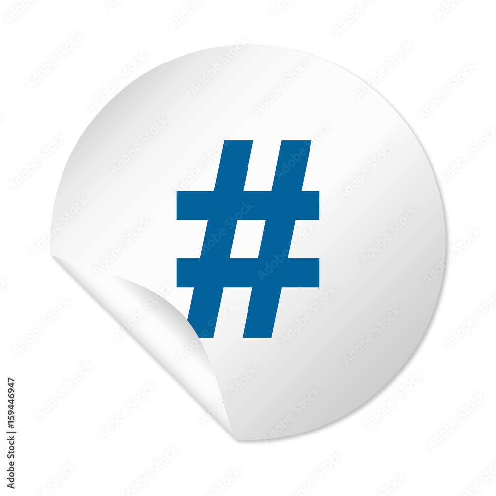 Obraz premium Runder Sticker - Hashtag blau