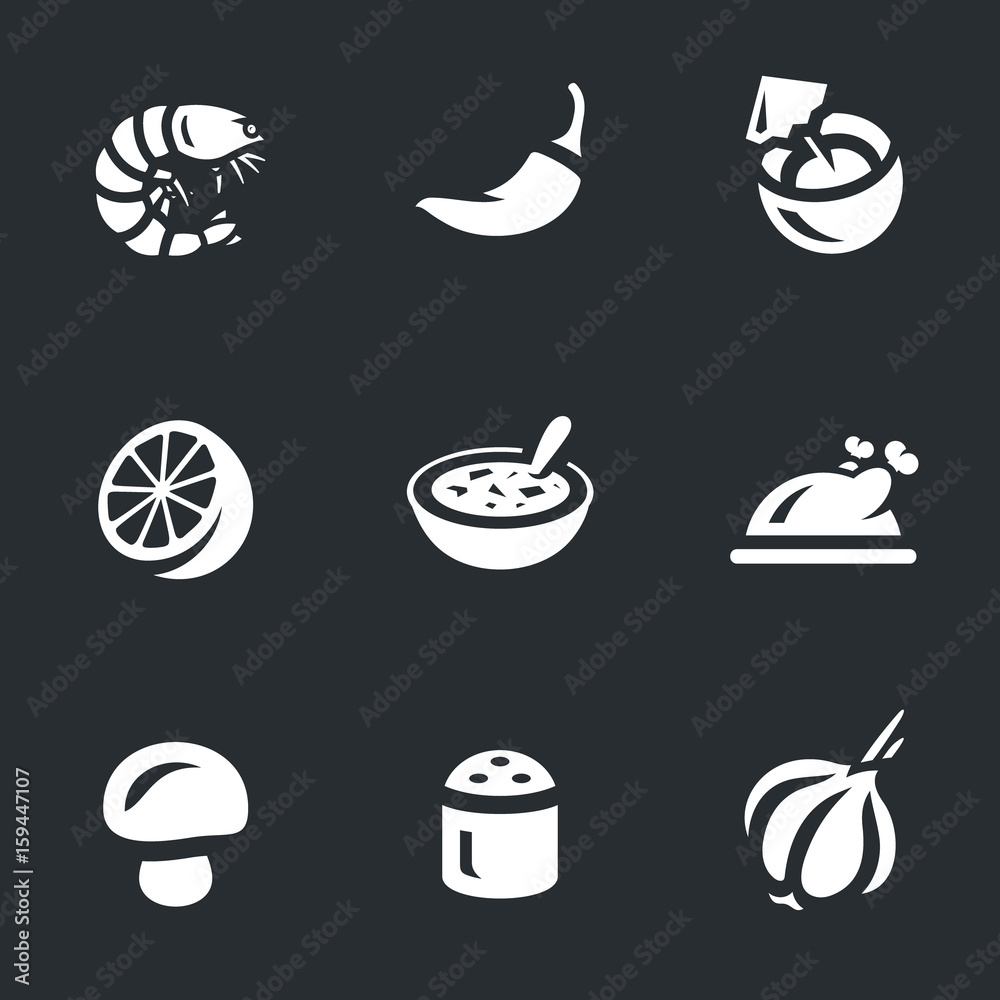Vector Set of Tom Yam soup Icons. Vector Set of Tom Yam soup Icons.