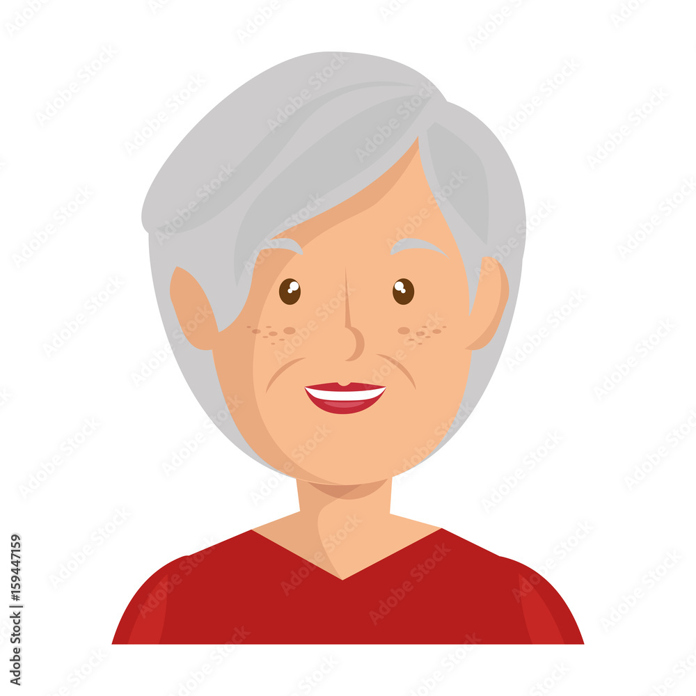 cartoon old woman icon over white background vector illustration