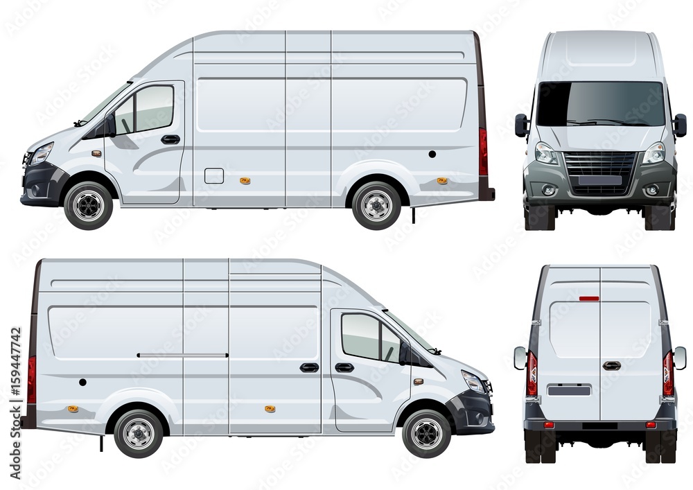 Vector van template isolated on white. Available EPS-10 separated by groups and layers with transparency effects for one-click repaint