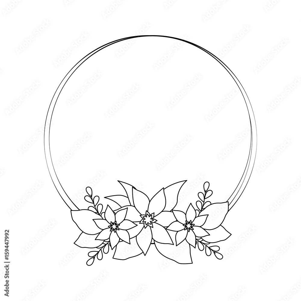 Round frame with flowers icon vector illustration graphic design - obrazy, fototapety, plakaty 