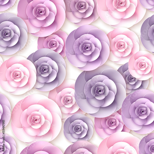 Vector roses flowers seamless pattern