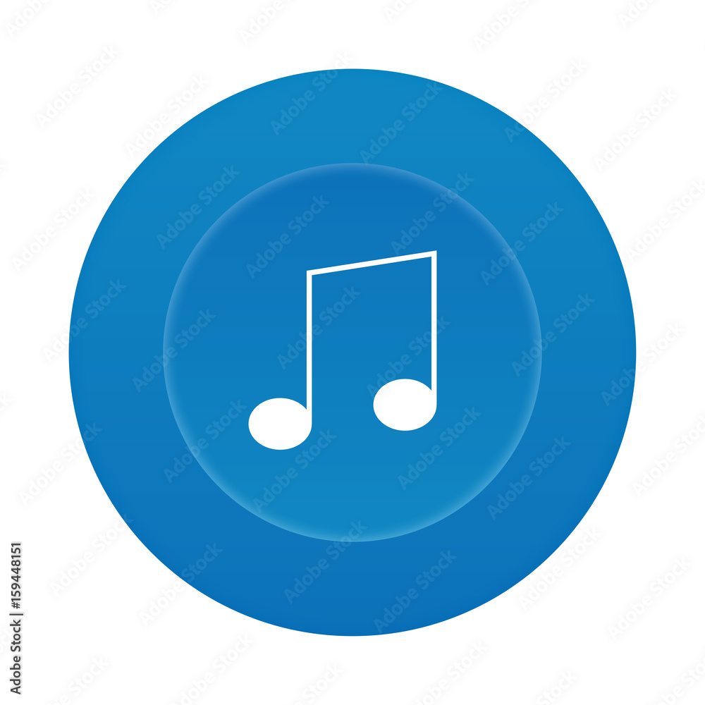 Runder 3D Button - Musiknote - Achtelnoten
