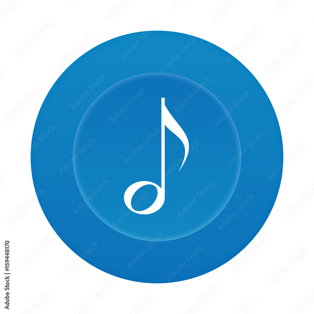 Runder 3D Button - Musiknote Runder 3D Button - Musiknote