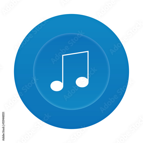 Runder 3D Button - Musiknote - Achtelnoten