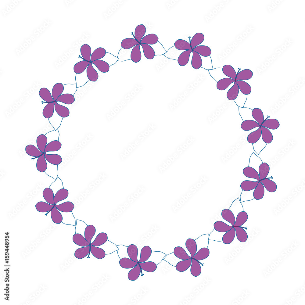 Round frame with flowers icon vector illustration graphic design Round frame with flowers icon vector illustration graphic design