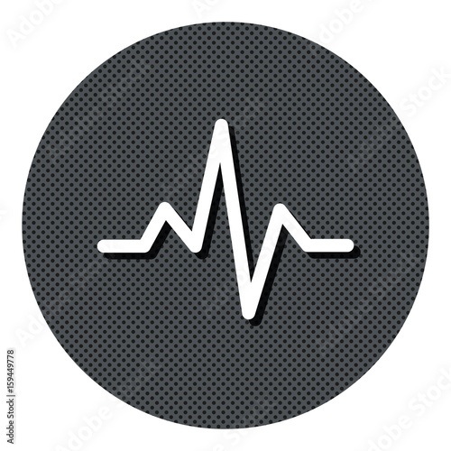 Herzschlag Diagramm - Gepunkteter Button mit Symbol und Schatten