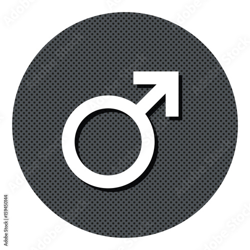 Symbol Mann - Gepunkteter Button mit Symbol und Schatten
