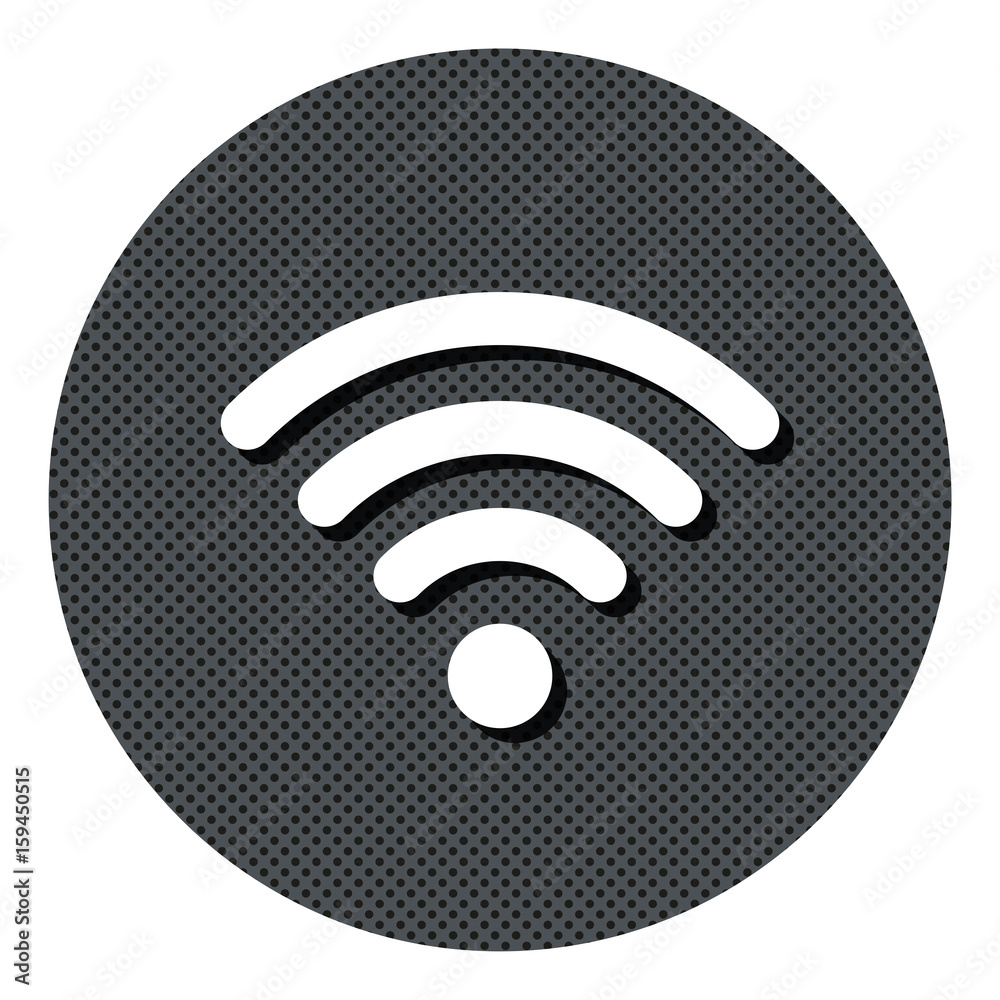 WLAN - Gepunkteter Button mit Symbol und Schatten WLAN - Gepunkteter Button mit Symbol und Schatten
