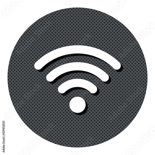 WLAN - Gepunkteter Button mit Symbol und Schatten