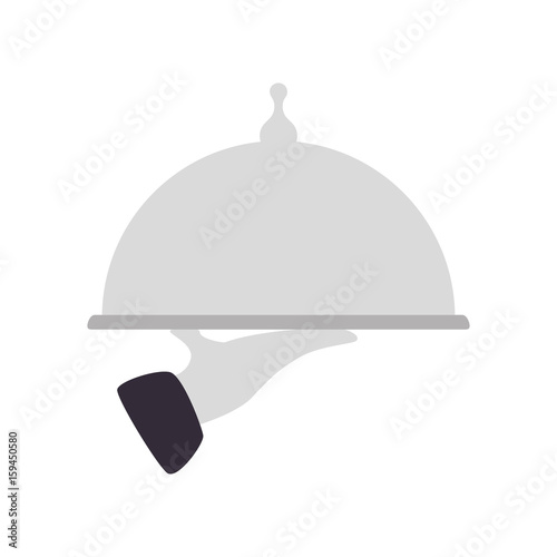 Dish dome waiter icon vector illustration graphic design
