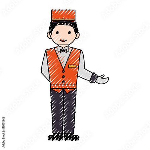 bell boy hotel icon vector illustration graphic design