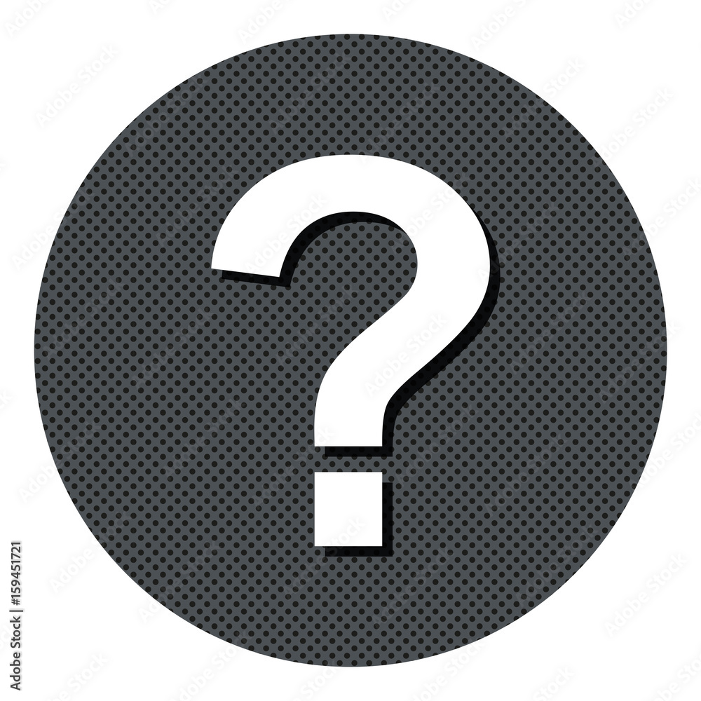 Fragezeichen - Kundenservice - Gepunkteter Button mit Symbol und Schatten Fragezeichen - Kundenservice - Gepunkteter Button mit Symbol und Schatten