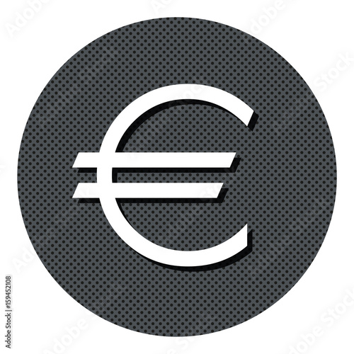 Euro - Gepunkteter Button mit Symbol und Schatten