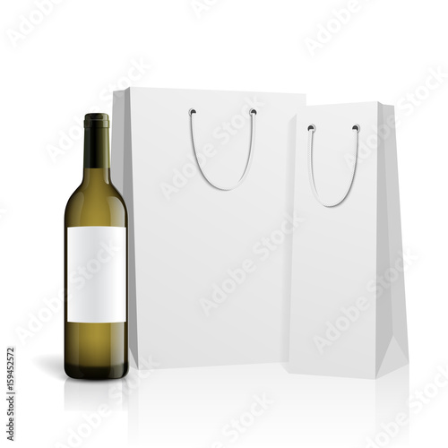 Mockup wine bottle. vector design.