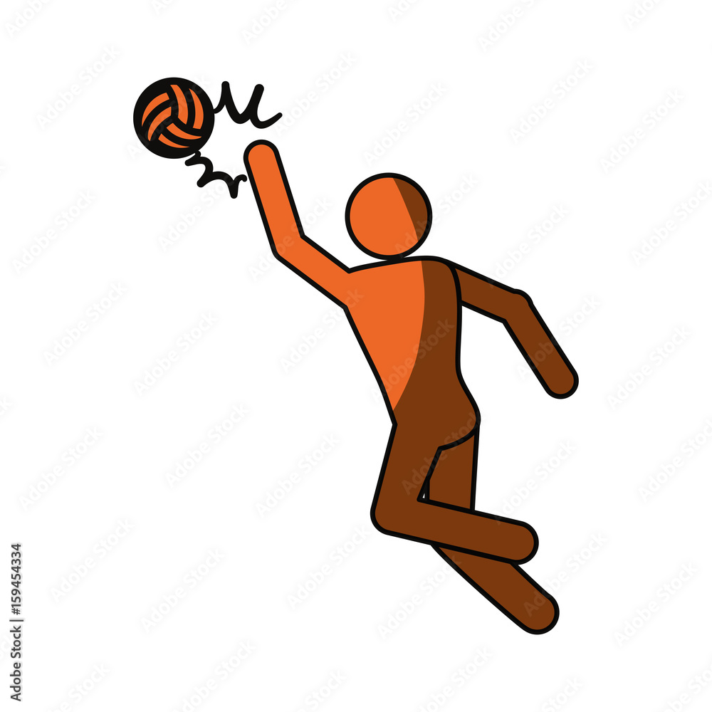 Fototapeta premium Voleyball player pictogram icon vector illustration graphic design