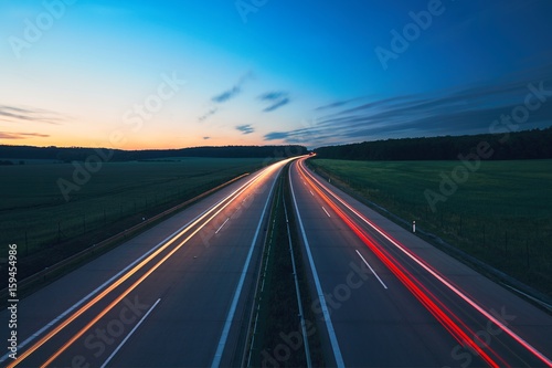 Canvas Print Sunrise on the highway