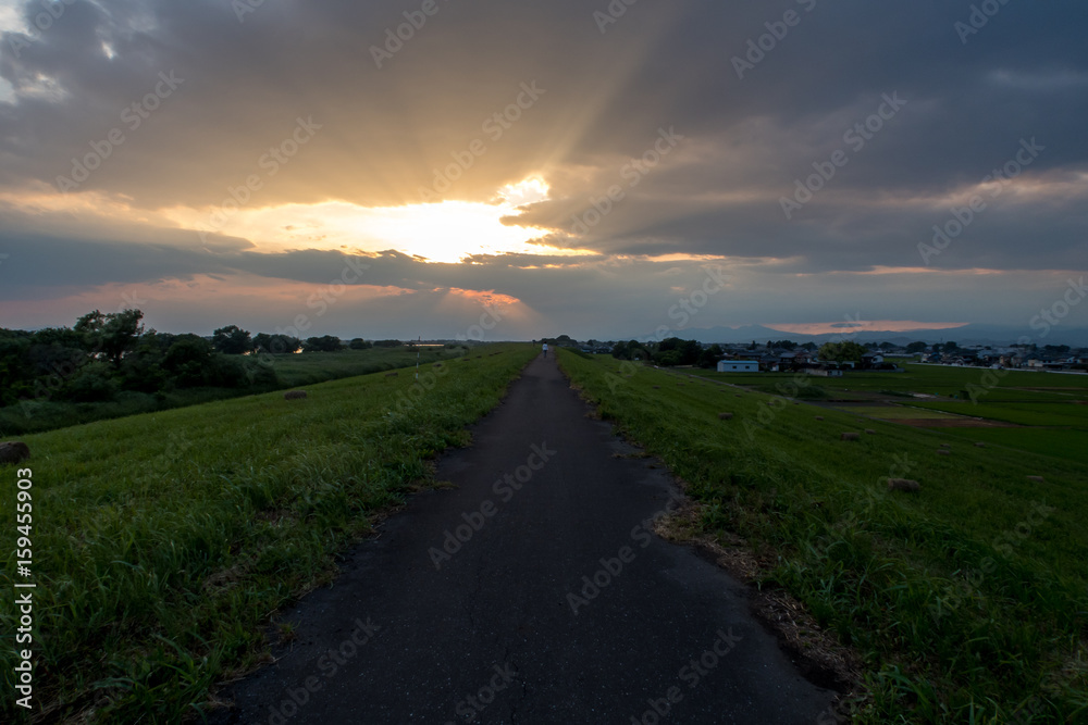 大利根の夕焼け