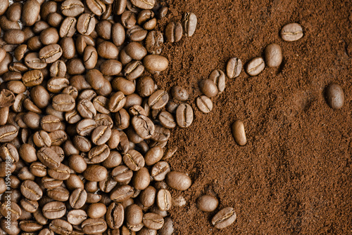 Mix kinds of coffee, ground coffee beans and roasted