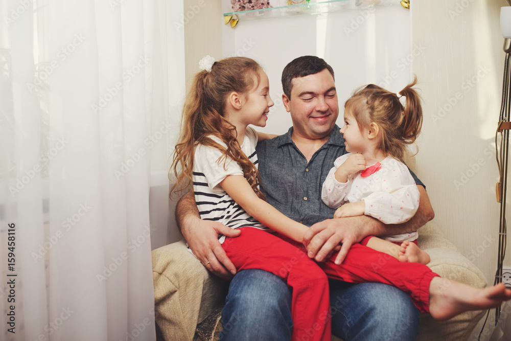 father with daughter at home father with daughter at home