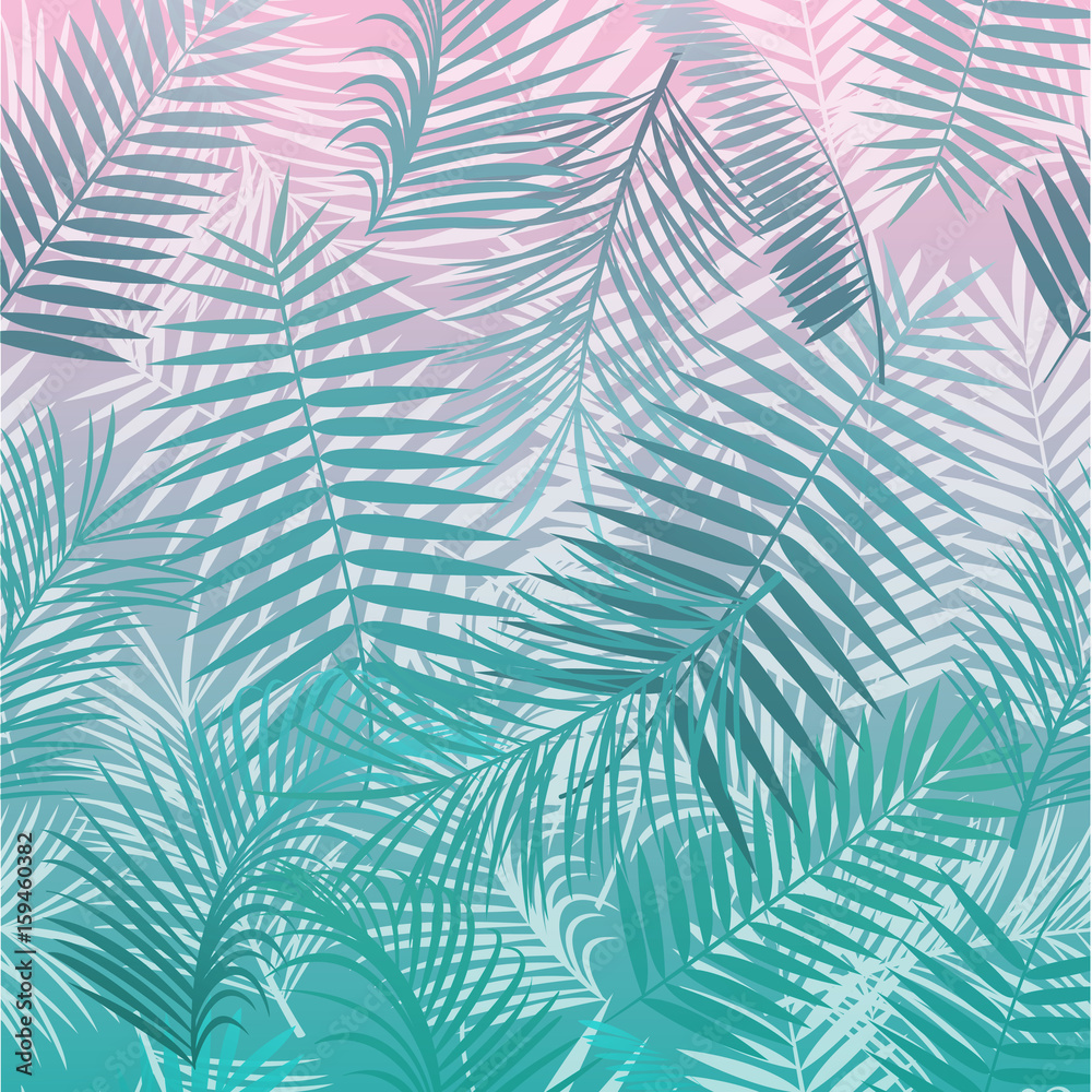 Palm leaves pattern vector design