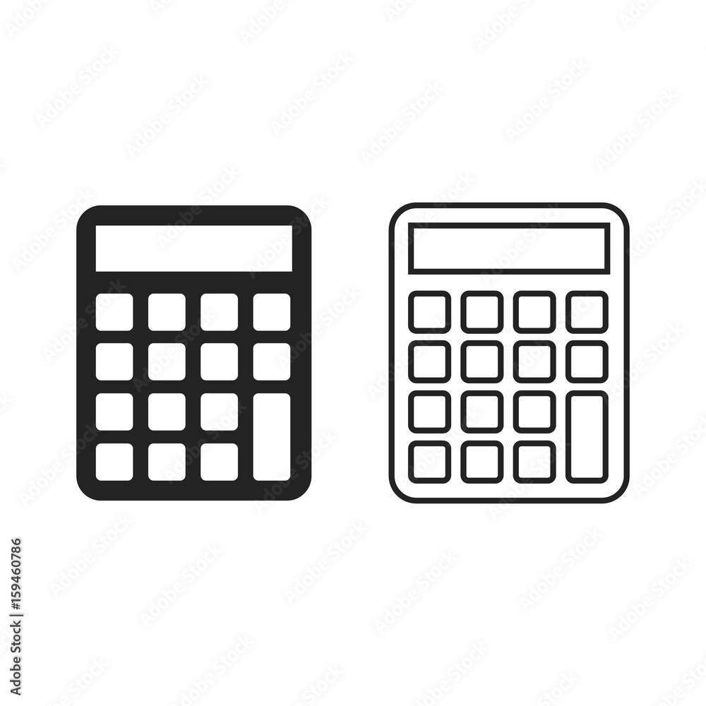 Calculator icon set, vector simple illustration. Calculator icon set, vector simple illustration.