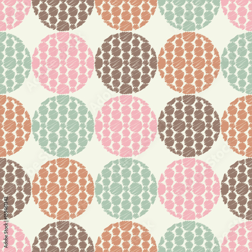 Polka dot seamless pattern. Fluffy polka dots. Vector illustration. Textile rapport. 