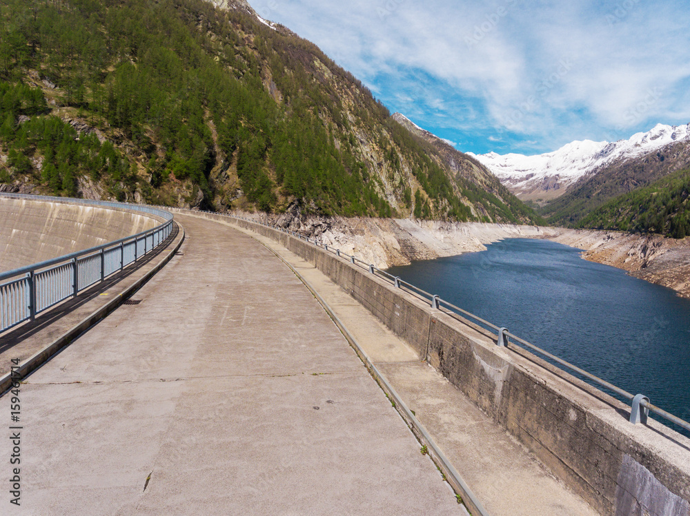 Dam with artificial lake Sambuco, Tessin