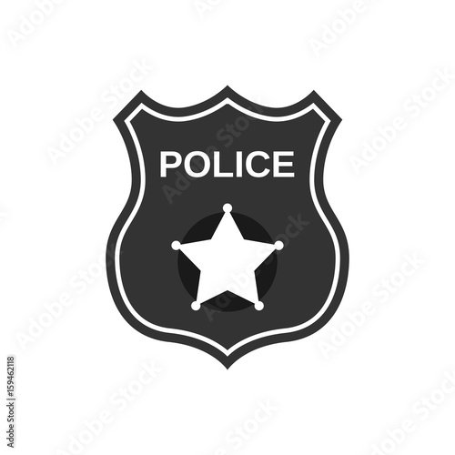 Police badge in flat style