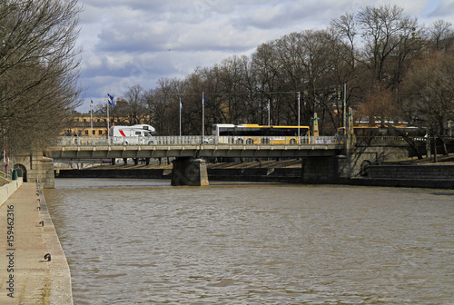 river Aura in center of finnish city Turku