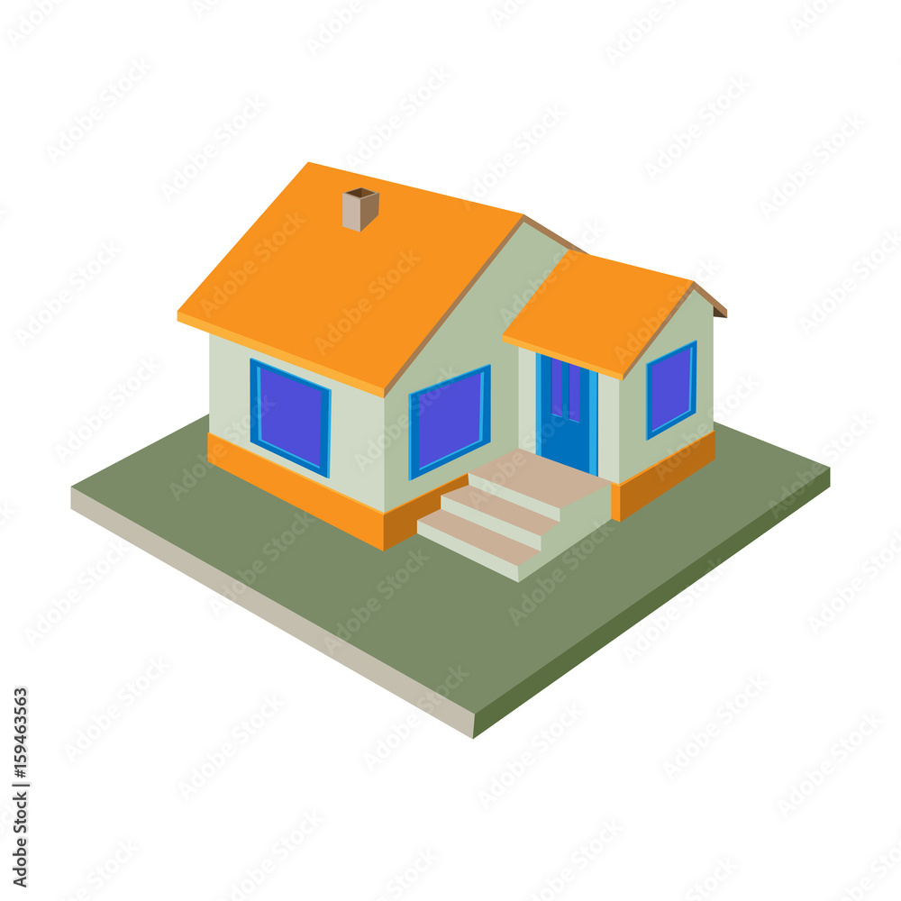 Icon house, 3d. Vector illustration. Icon house, 3d. Vector illustration.