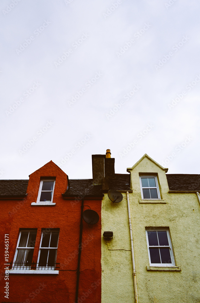 colorful semi-detached house in scotland, isle of skye colorful semi-detached house in scotland, isle of skye