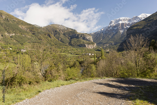 Landscape between broto and torla in the Pyrenees of Huesca