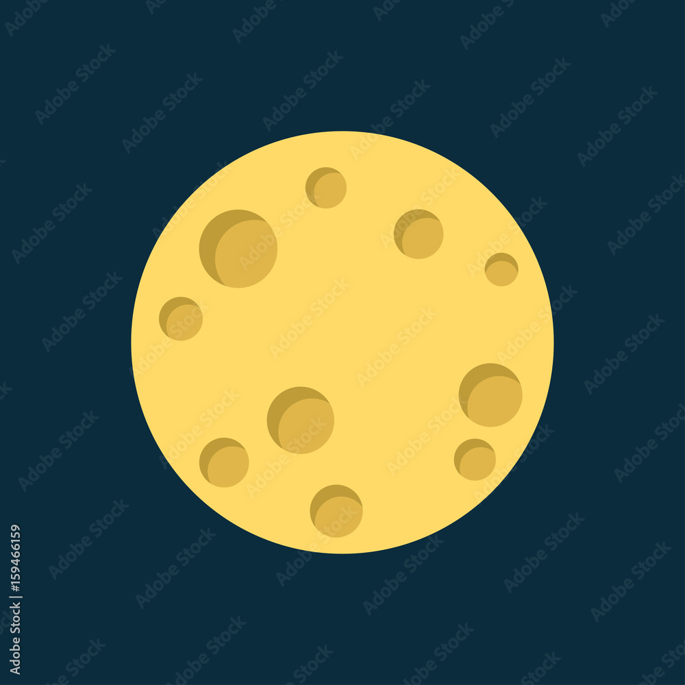 Moon in flat dasign style. Night space astronomy and nature moon icon. Moon in flat dasign style. Night space astronomy and nature moon icon.