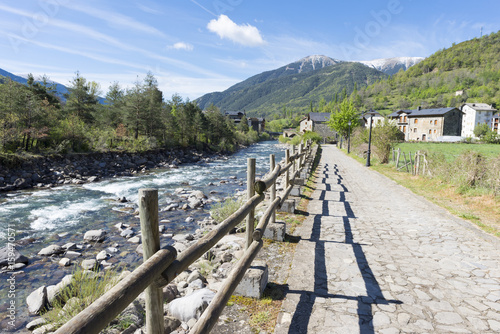 Landscape between broto and torla in the Pyrenees of Huesca