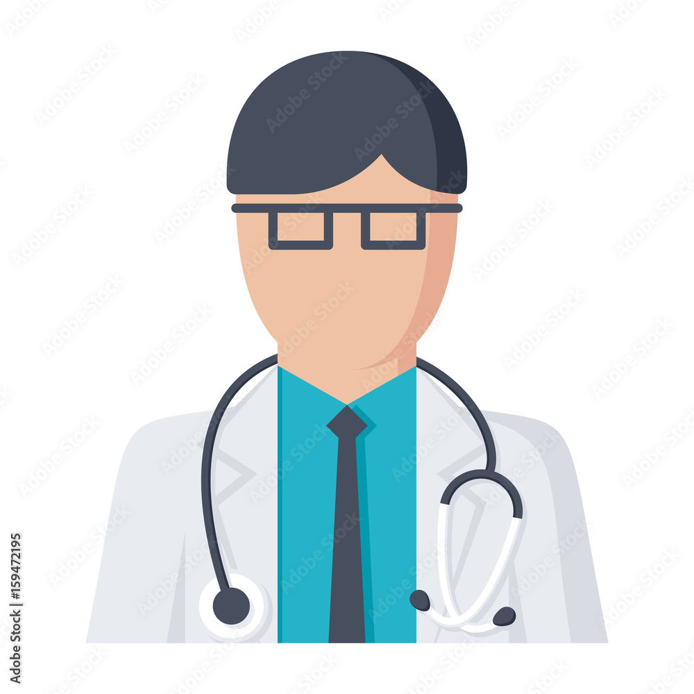 Doctor or physician vector illustration in flat style