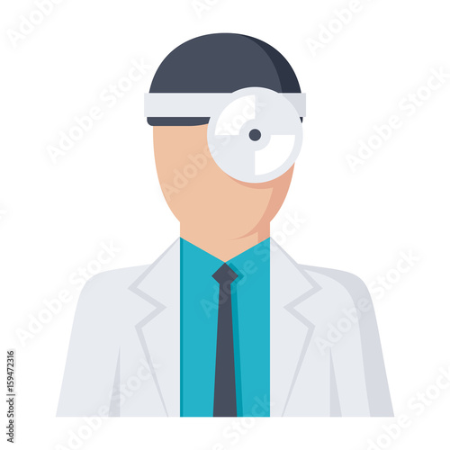 Otorhinolaryngologist doctor vector icon in flat style