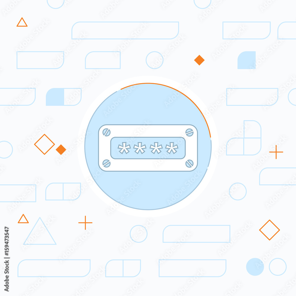 Password Protection Icon. Flat Design. Business Concept Isolated Illustration. Password Protection Icon. Flat Design. Business Concept Isolated Illustration.