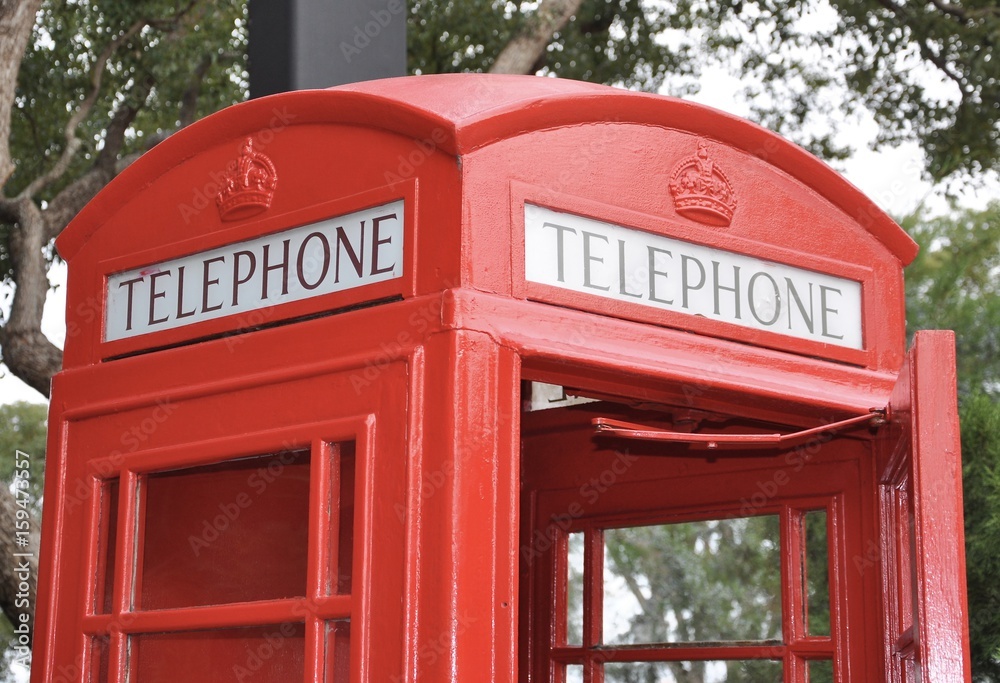 Telephone sign in the booth Telephone sign in the booth