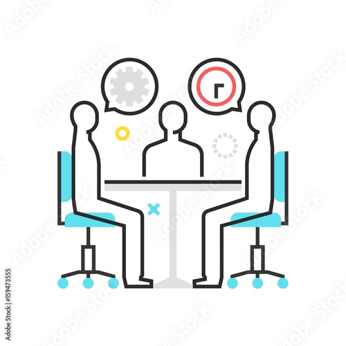 Color box icon, meeting concept illustration, icon