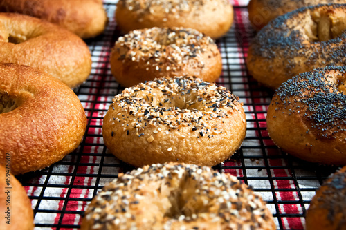 bagles with sesame seeds closeyp photo