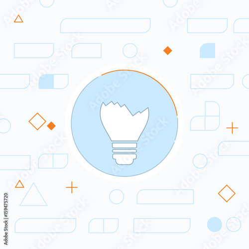 Broken light bulb vector flat icon