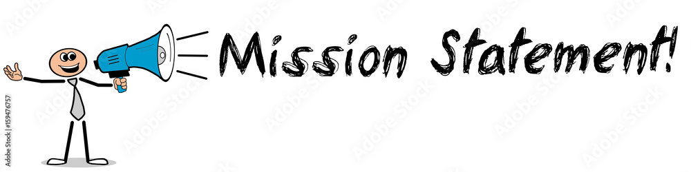 Fototapeta premium Mission Statement! Mann mit Megafon