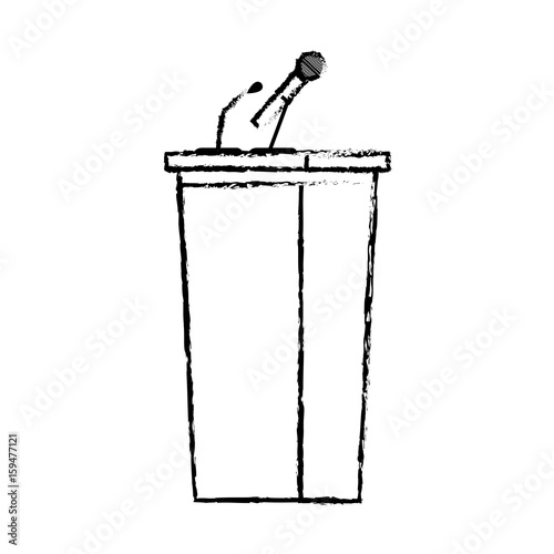 tribune speak microphone debate empty image vector illustration