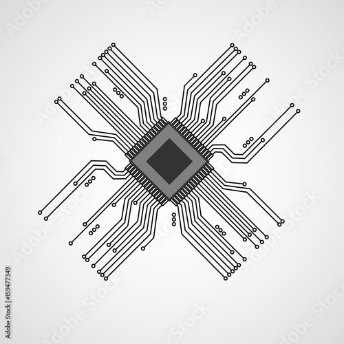 cpu abstract technology. Vector illustration.