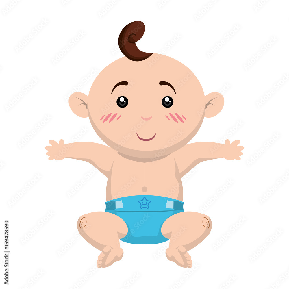 Obraz premium Cute baby cartoon icon vector illustration graphic design
