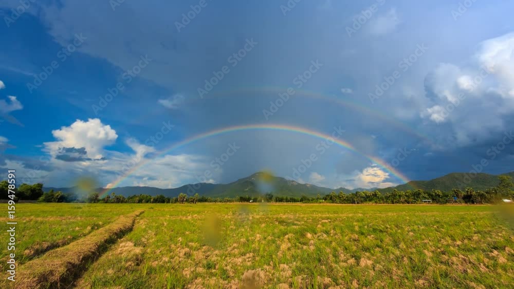 Double Rainbows On Rainy Sky 4K Time Lapse (tilt up) Double Rainbows On Rainy Sky 4K Time Lapse (tilt up)