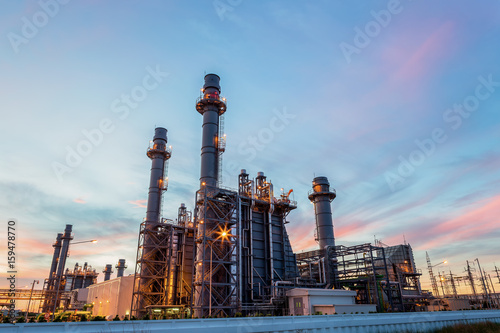 Refinery plant of a petrochemical industry at night
